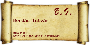 Bordás István névjegykártya